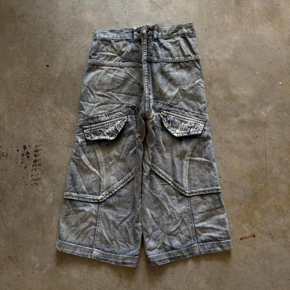 Baggy Skeleton Jorts Long Denim Jean Shorts Vintage Cargo Y2K Surf Summer -34
